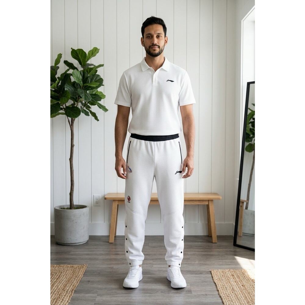 Li-Ning White Basketball Courtside Track Pants from the Jimmy Butler Line Sz 3XL